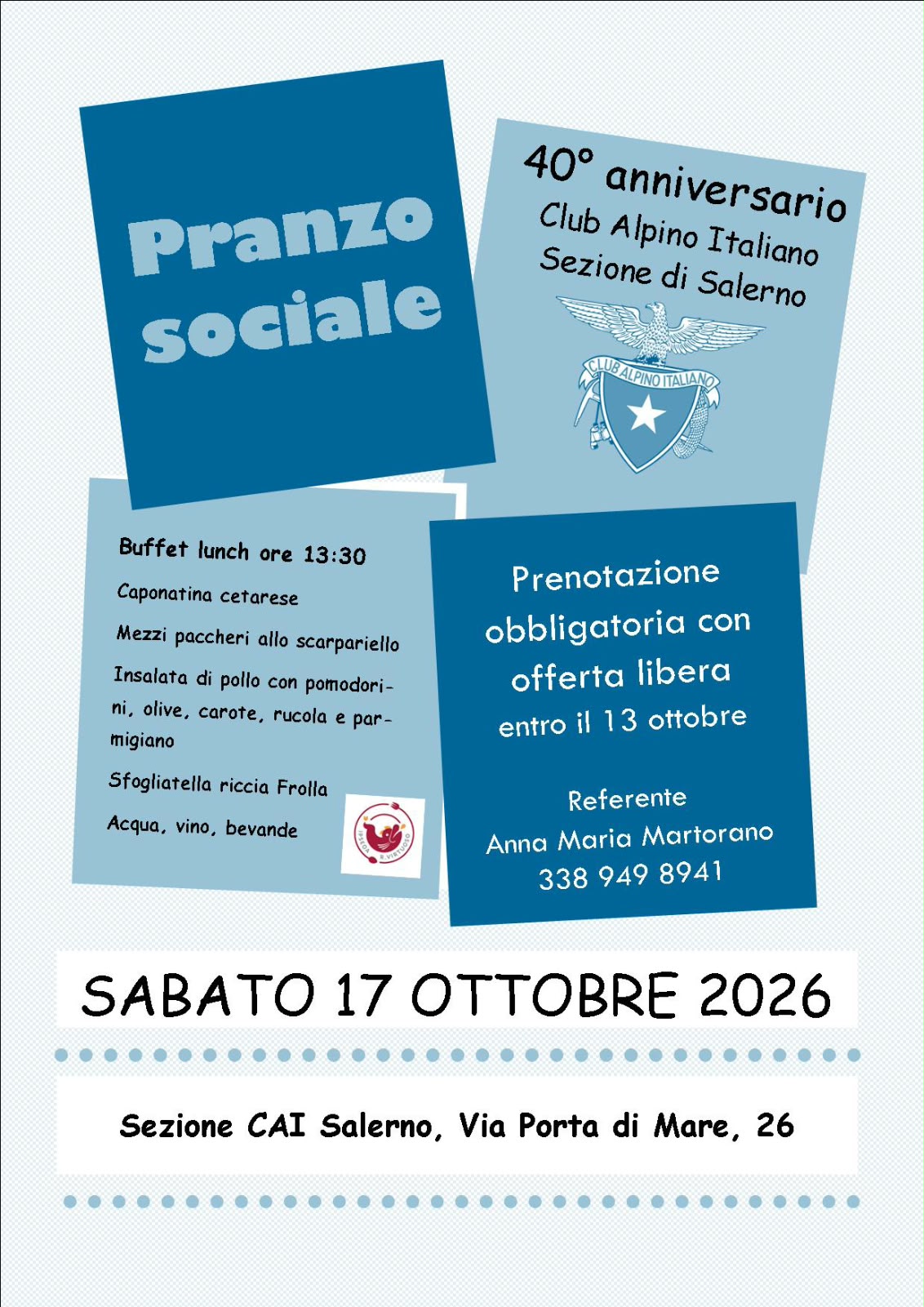 Pranzo Sociale – 40° Anniversario CAI Salerno